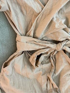 Urban Outfitters Beige Linen-Blend Jumpsuit